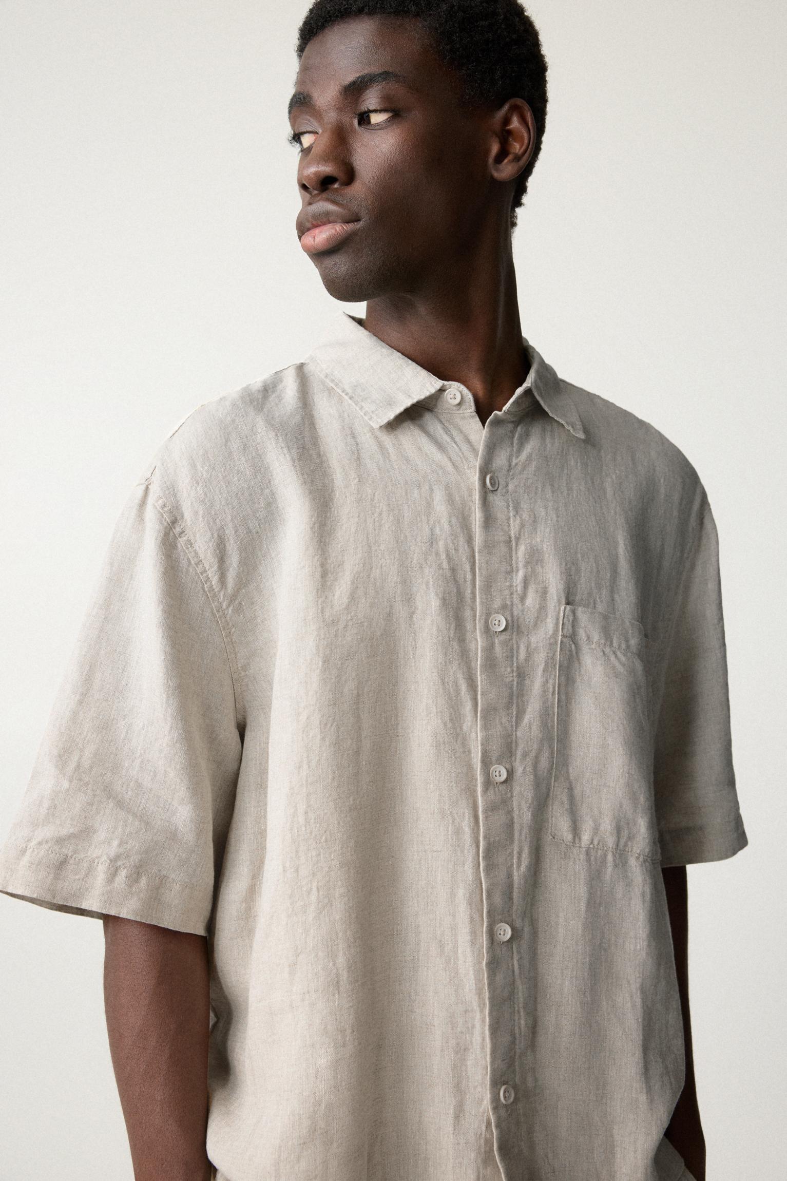 100% linen boxy shirt Product Image