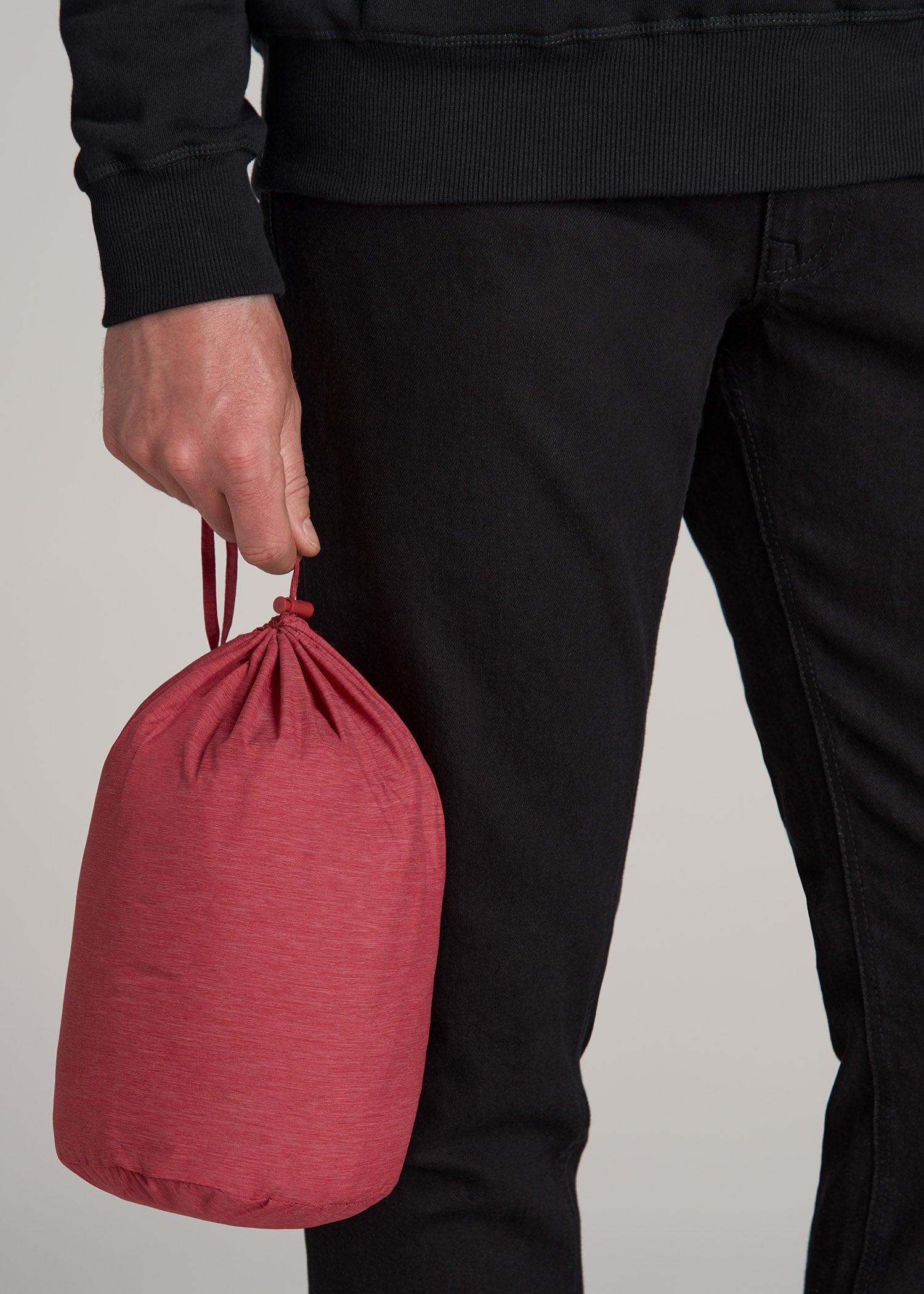 Packable Puffer Vest for Tall Men in Red Space Dye Male Product Image