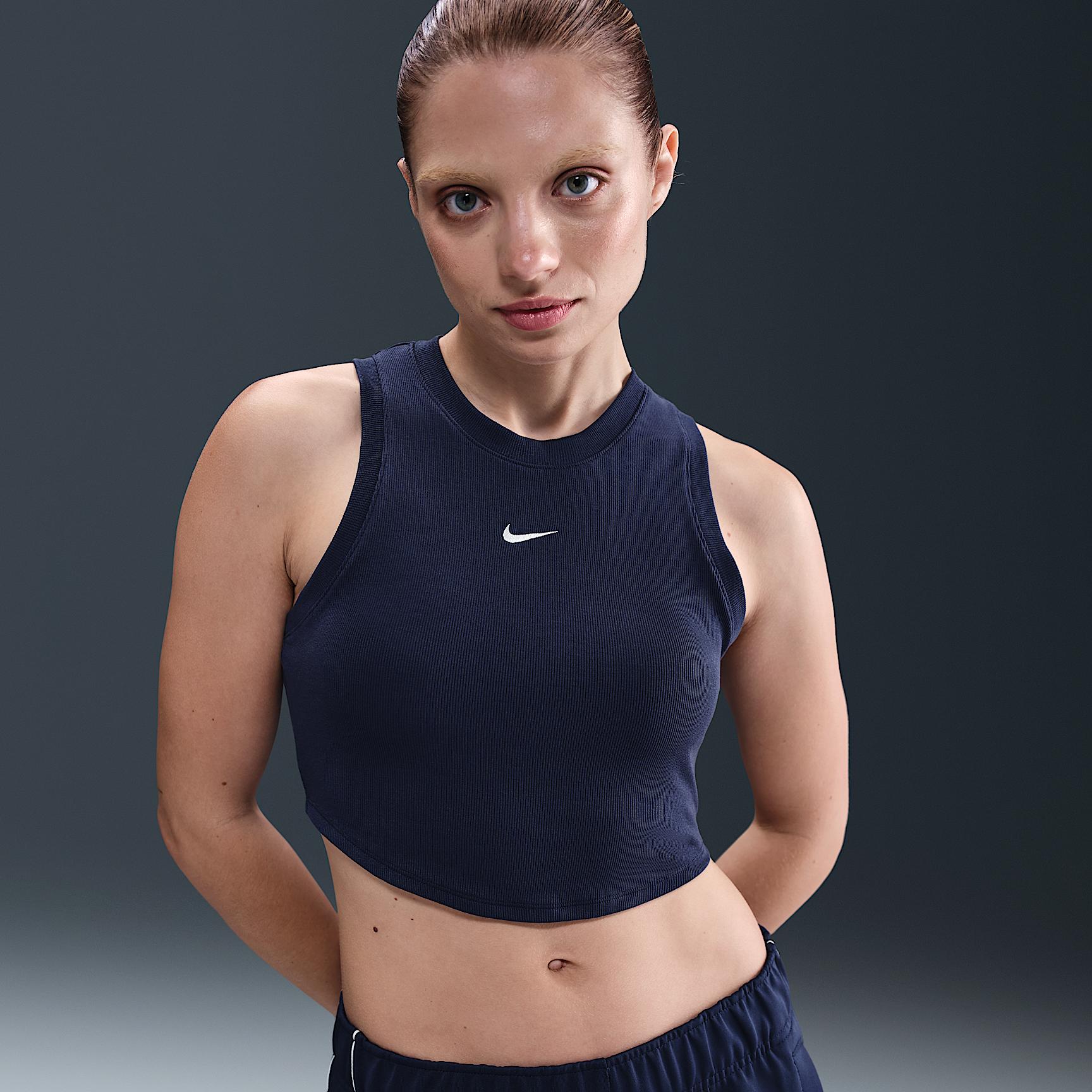 Womens Nike Sportswear Chill Knit Tight Cropped Mini-Rib Tank Top | FB8279-265 Product Image