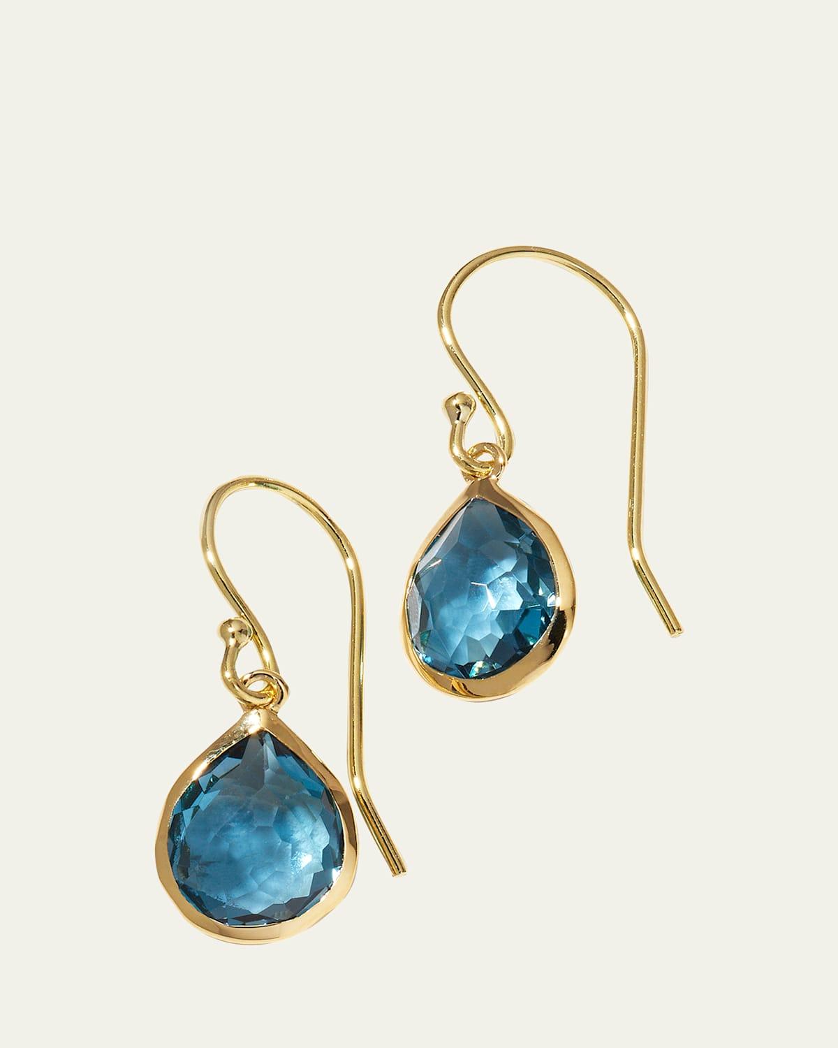 Womens Rock Candy 18K Green Gold & LondonTopaz Teeny Teardrop Earrings Product Image