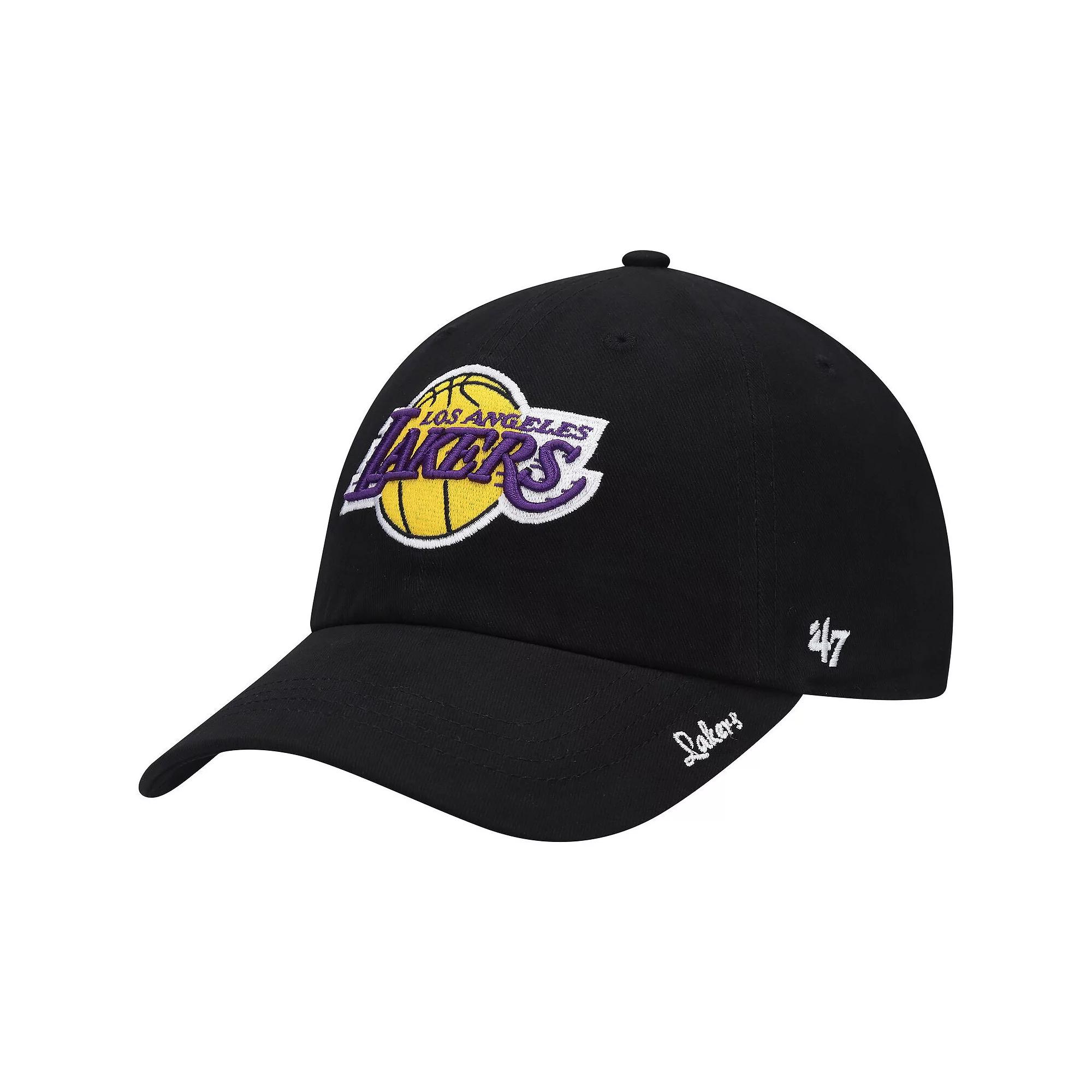 Women's '47 Black Los Angeles Lakers Miata Clean Up Logo Adjustable Hat Product Image