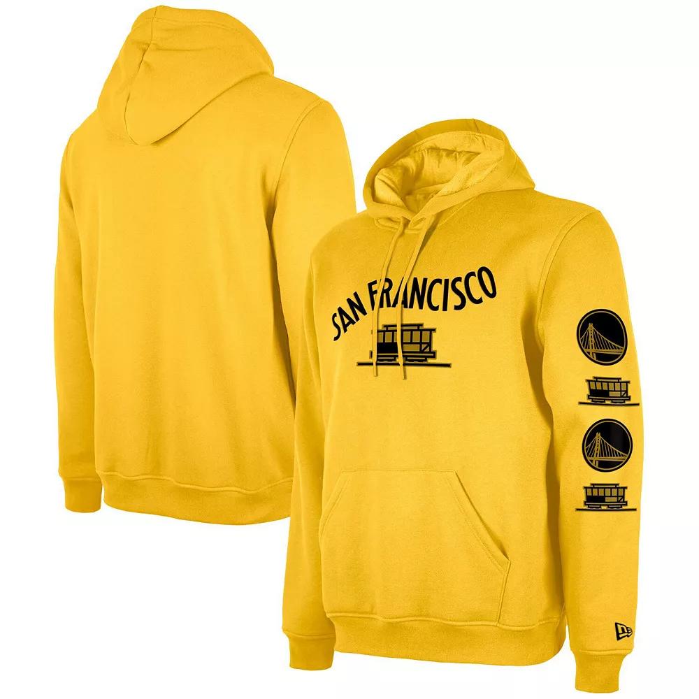Men's New Era Gold Golden State Warriors Big & Tall 2023/24 City Edition Pullover Hoodie, Size: 2XB Product Image