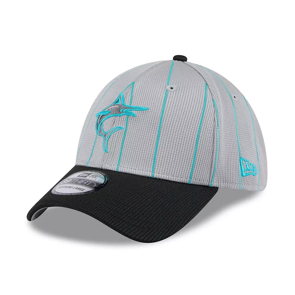 Men's New Era  Gray/Black Miami Marlins 2025 Batting Practice 39THIRTY Flex Hat, Size: Large/XL, Grey Product Image