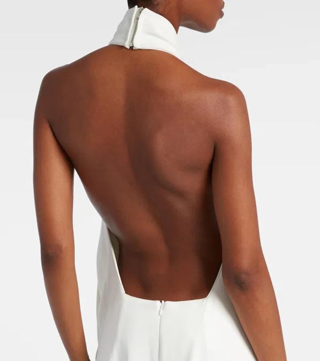 GIVENCHY Open-back Draped Cady Halterneck Maxi Dress In White Product Image