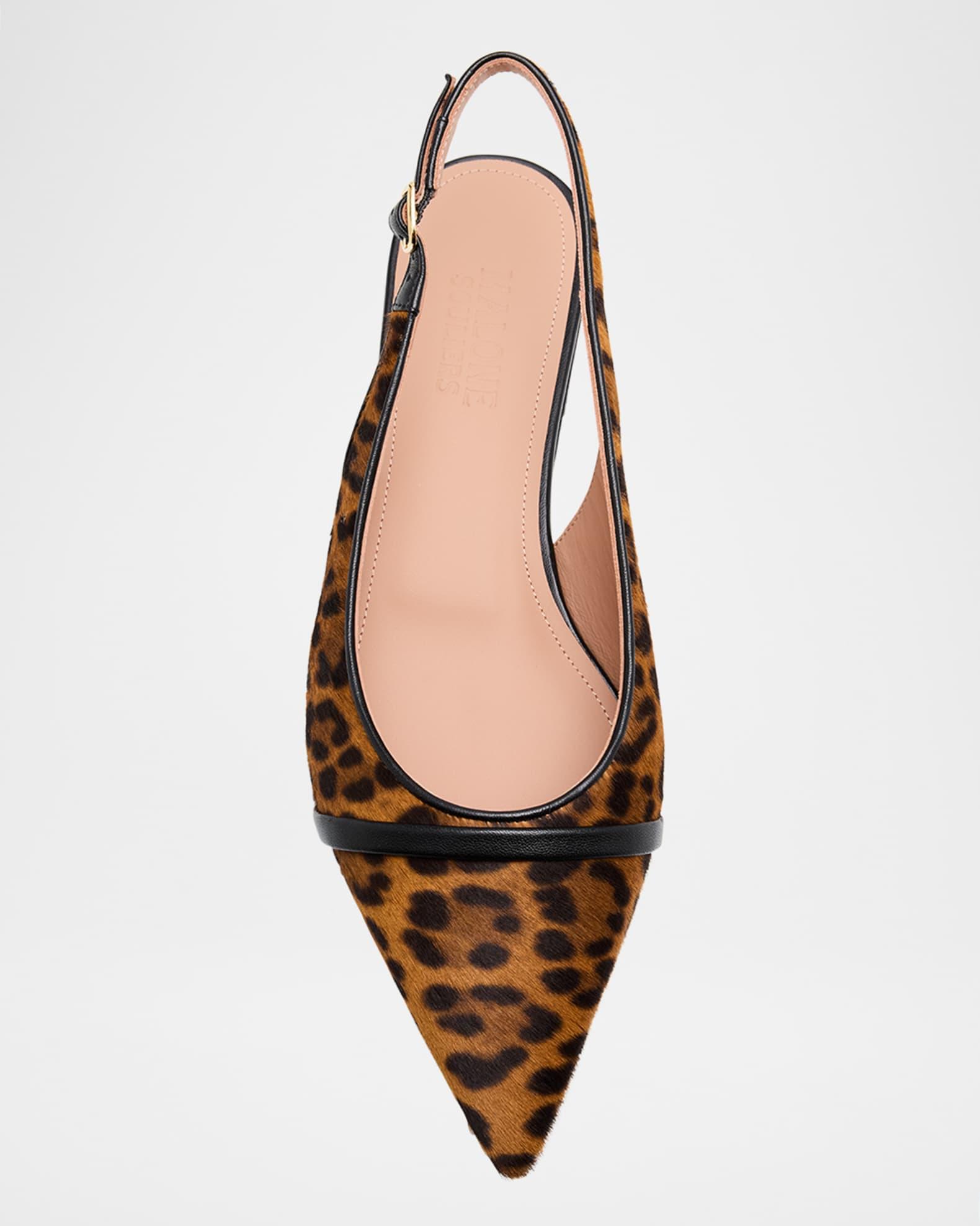Jama Leopard-Printed Calf Hair Slingback Flats Product Image