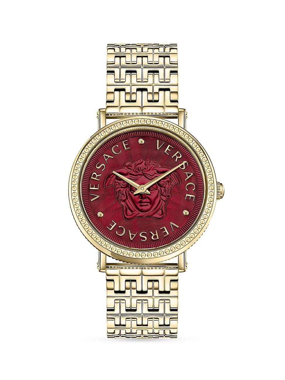 Womens V-Dollar Goldtone Stainless Steel & Leather Watch Product Image