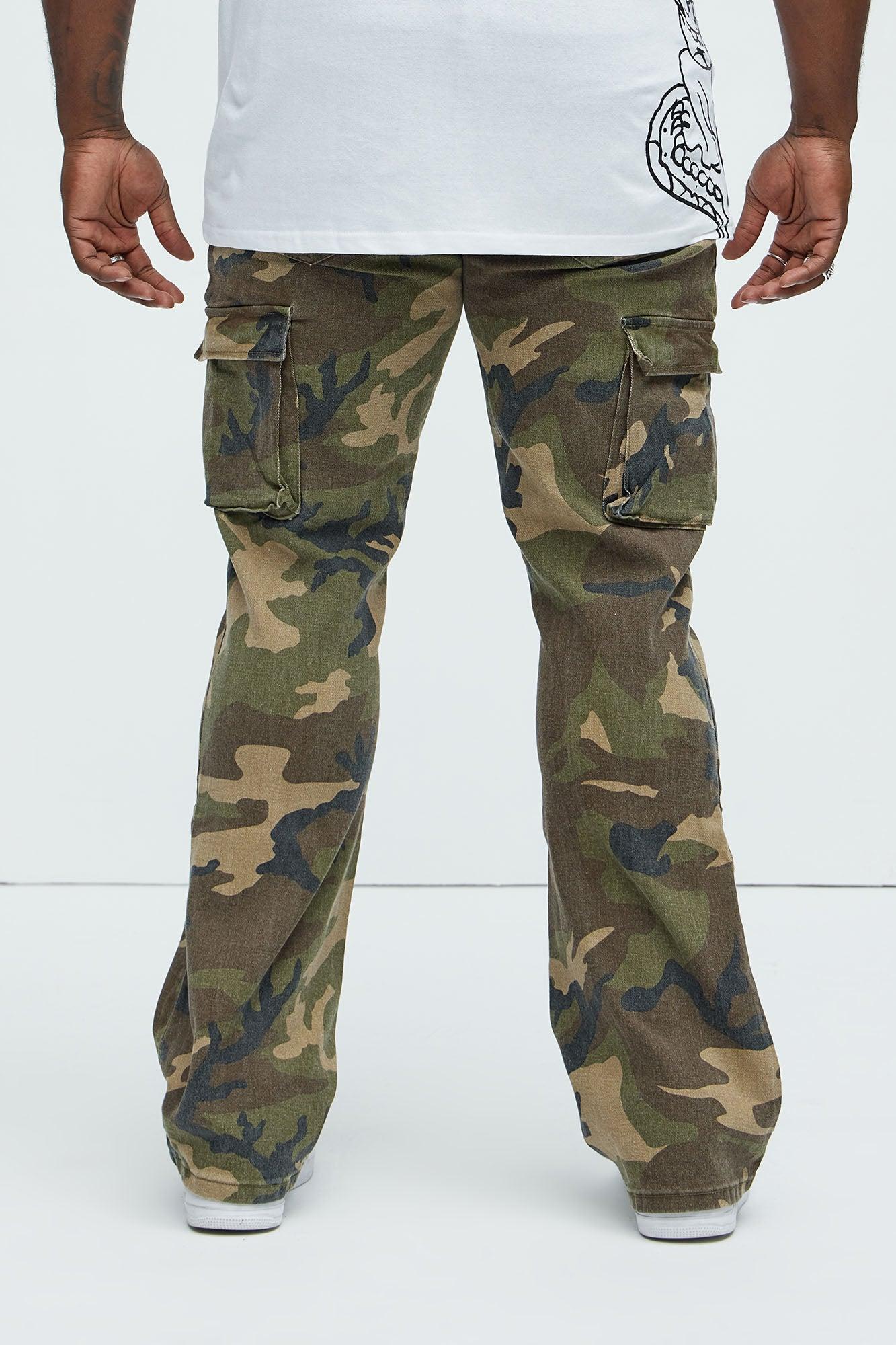 Trapper Cargo Stacked Slim Flared Pants - Khaki/combo Product Image