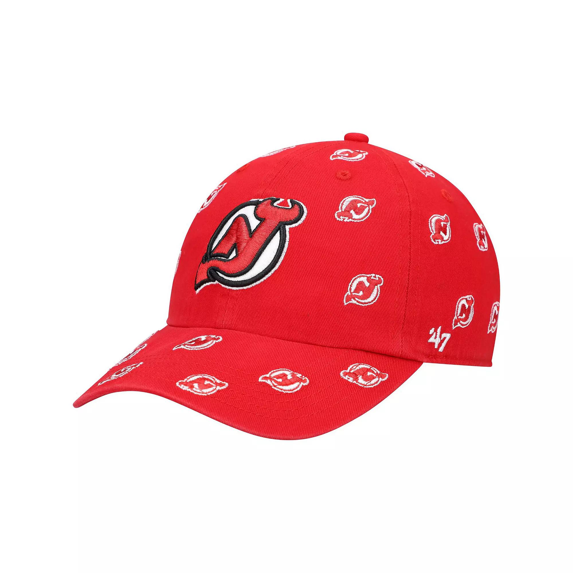 Women's '47 Red New Jersey Devils Confetti Clean Up Logo Adjustable Hat, Nhl Red Product Image