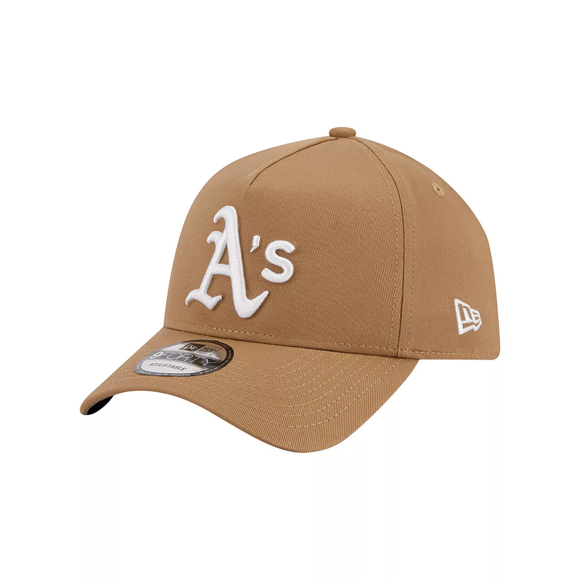 Men's New Era Khaki Oakland Athletics A-Frame 9FORTY Adjustable Hat, Beig K Product Image