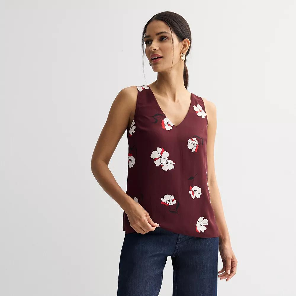 Women's Petite Nine West V-Neck Tank Top,  Product Image