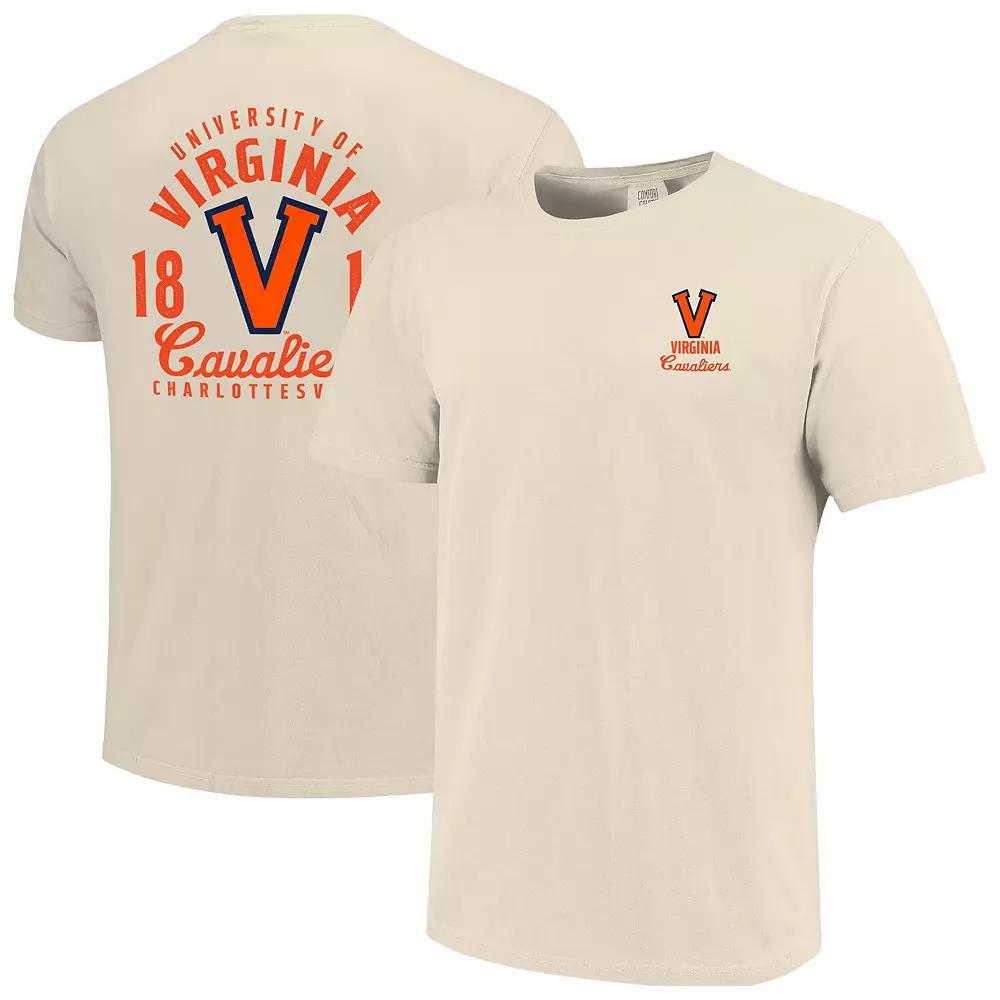 Men's Cream Virginia Cavaliers Comfort Colors Mascot Overlay T-Shirt, Size: 2XL, Beige Product Image