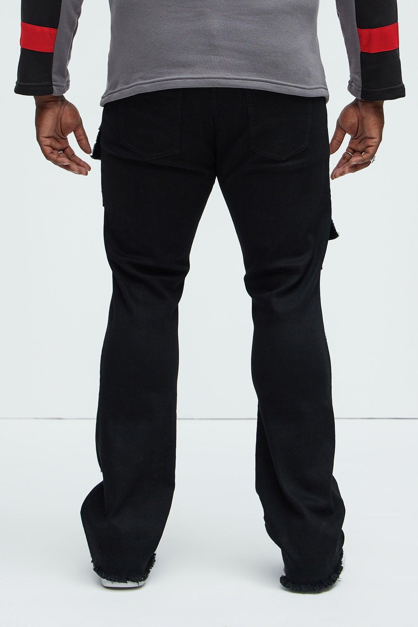 Spot On Stacked Skinny Flare Jeans - Black Product Image