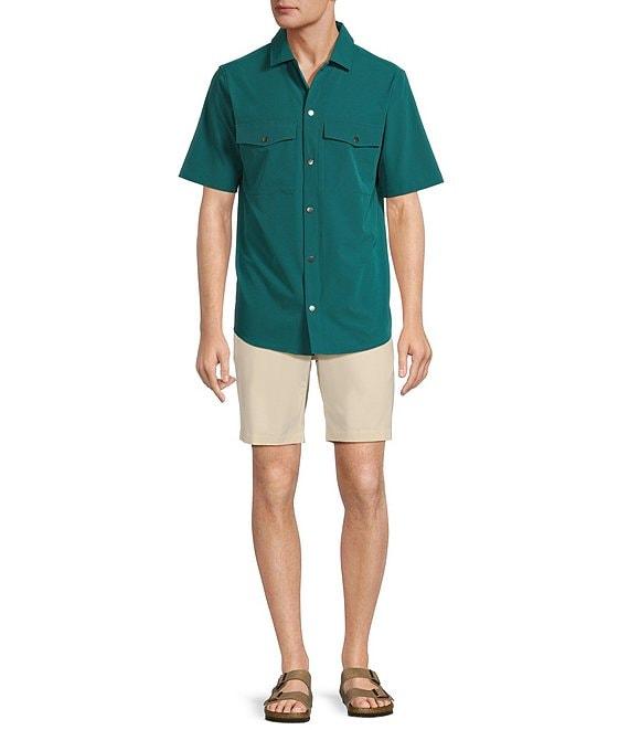 Caribbean Solid Performance Stretch Short Sleeve Woven Shirt Product Image