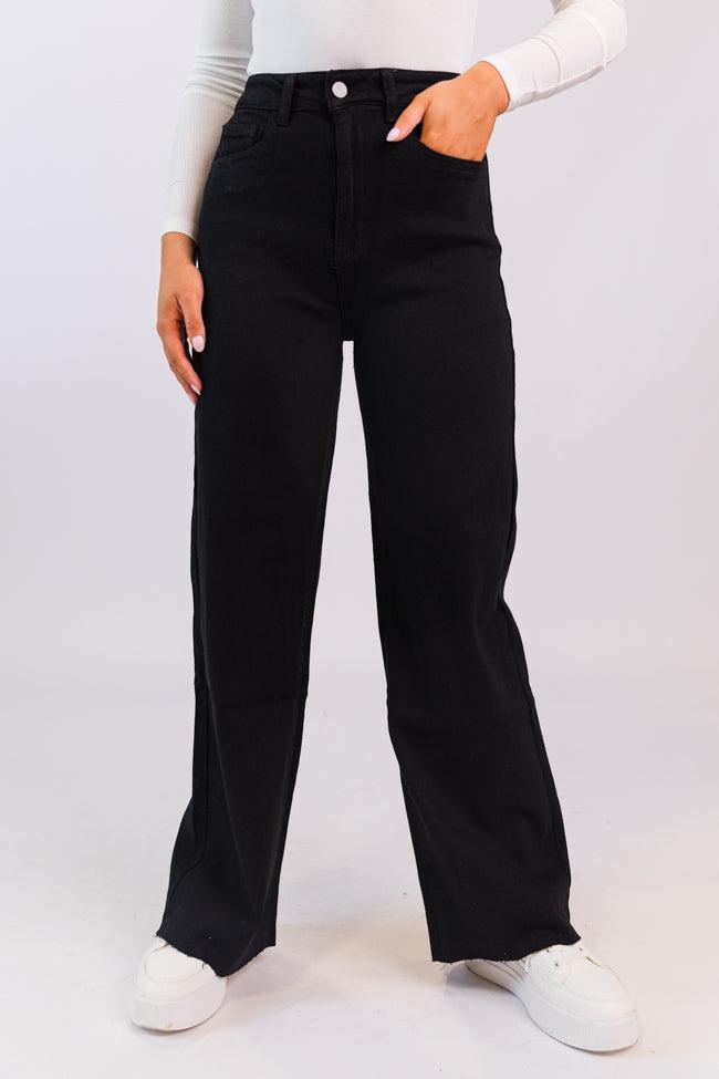 Kelsea Black Wash Wide Leg Jeans SALE Product Image