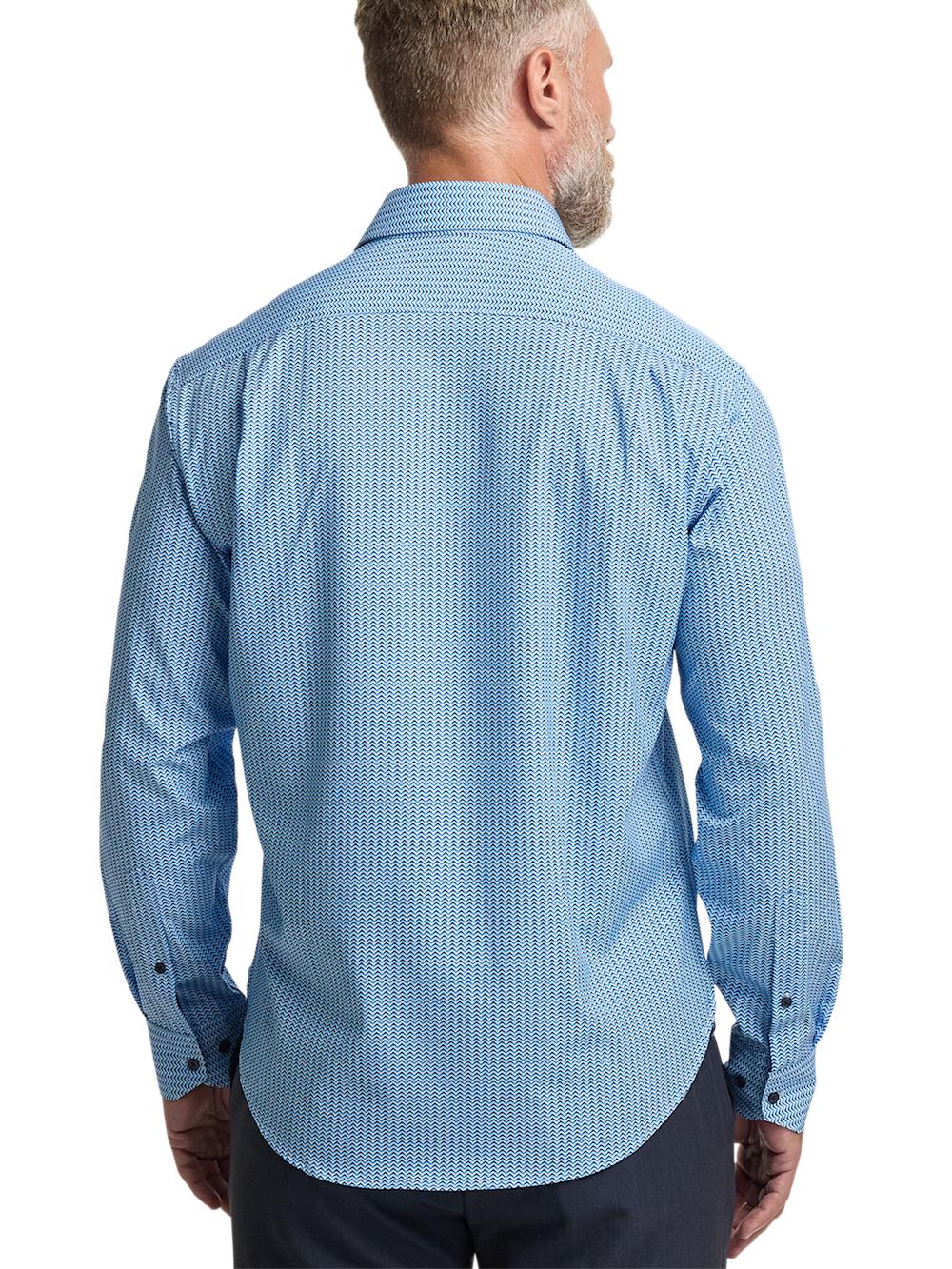 Performance Stretch Chevron Stripe Casual Shirt - Blue Product Image
