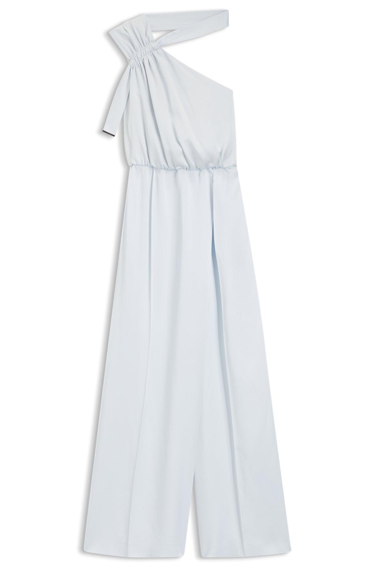 One-shoulder jumpsuit with wrap-effect front Product Image