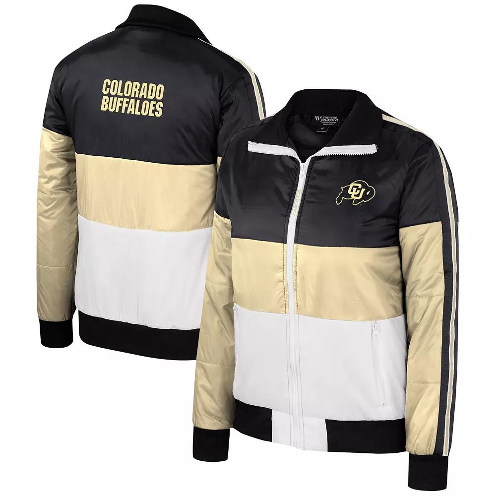 Women's The Wild Collective  Gold Colorado Buffaloes Color-Block Puffer Full-Zip Jacket, Size: Large Product Image