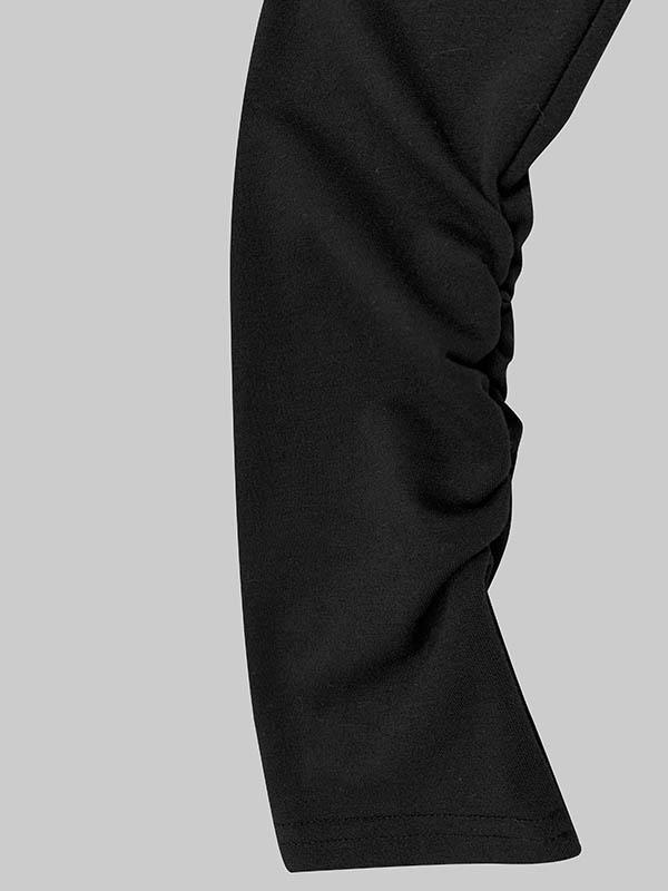 Long Sleeves Loose Contrast Color Printed High Neck T-Shirts Tops Product Image