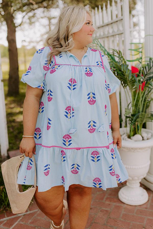 Joyful Bloom Floral Embroidered Mini Dress Curves Product Image