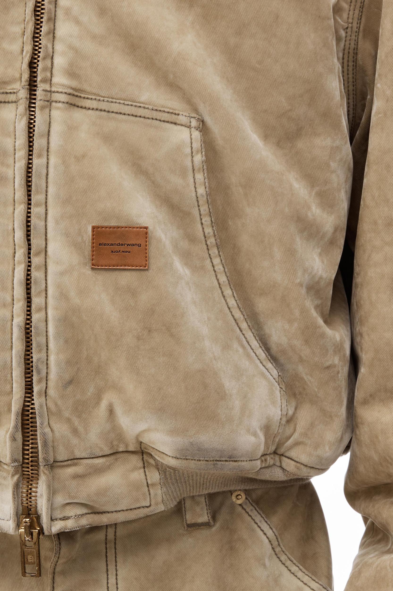 Hooded Workwear Jacket With Weathered Flocking Product Image