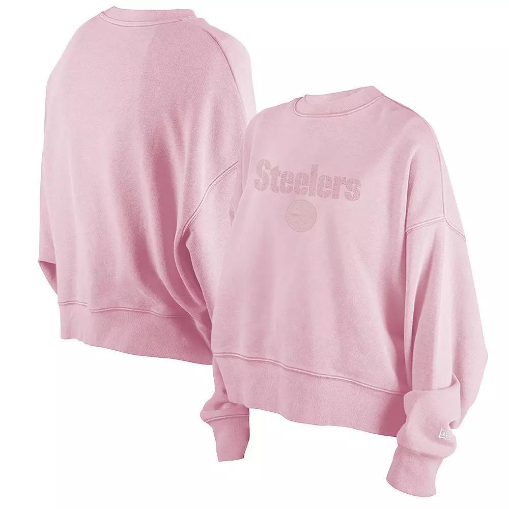 Women's New Era Pink Pittsburgh Steelers Cozy Pullover Sweatshirt, Size: Medium Product Image
