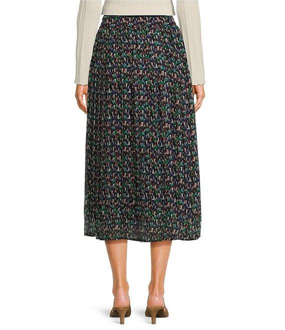 En Saison Alicia Chiffon Novelty Print Pleated Midi Skirt Product Image