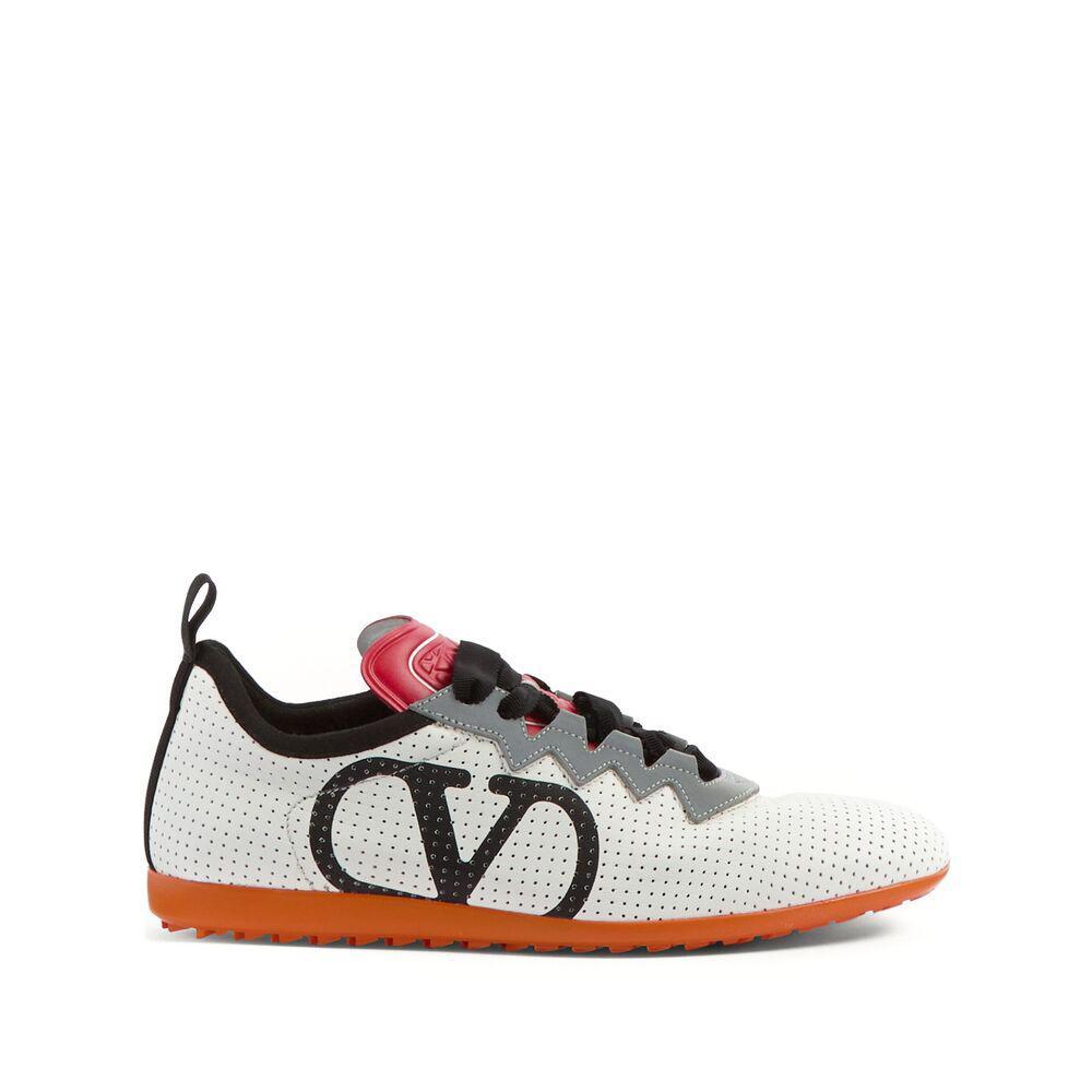 VALENTINO GARAVANI Chromathon Low-top Sneakers In Perforated Leather In Multi Product Image