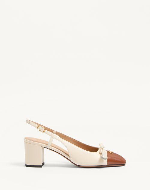 VALENTINO GARAVANI Leather Vlogo Signature Pumps With Slingback Strap In Neutral Product Image