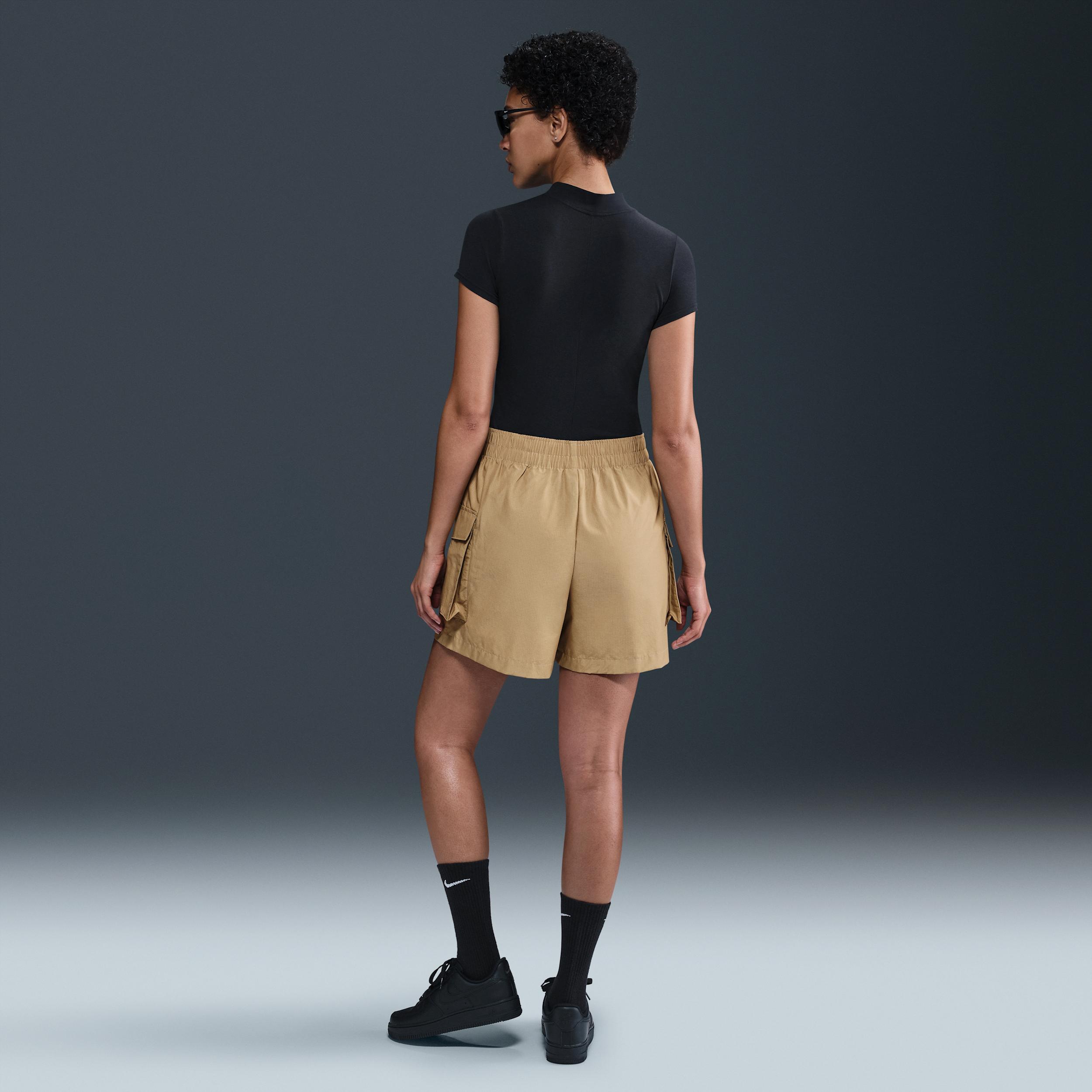 Womens Nike Sportswear Essential Woven High-Waisted 5 Cargo Shorts | HM6982-297 Product Image