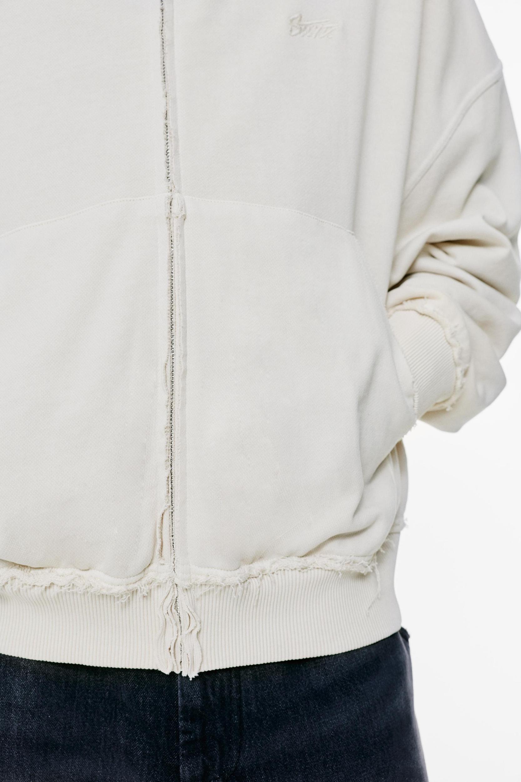 Frayed zip-up hoodie Product Image