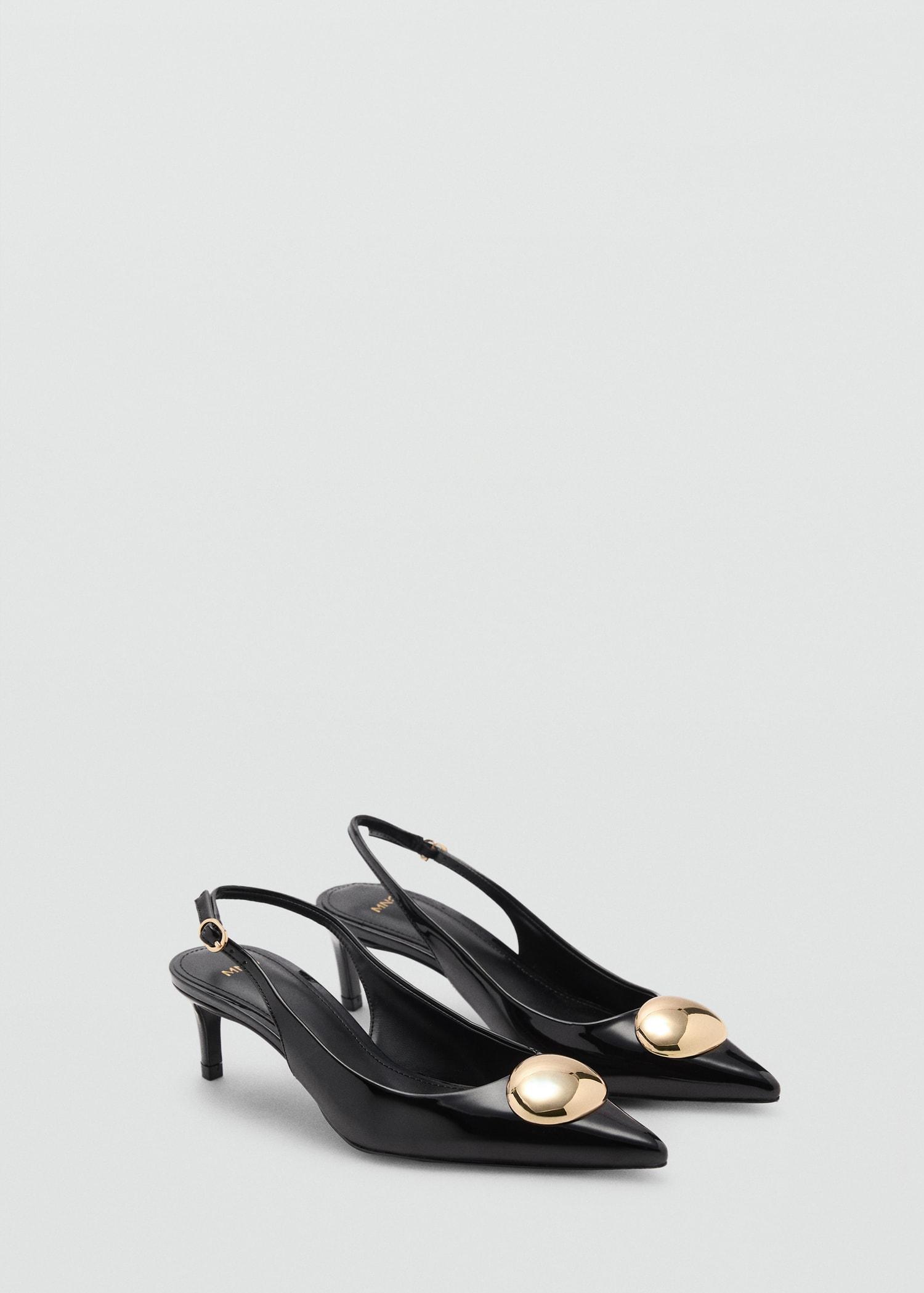 Kitten-heel shoes with metallic decoration - Women | MANGO USA Product Image