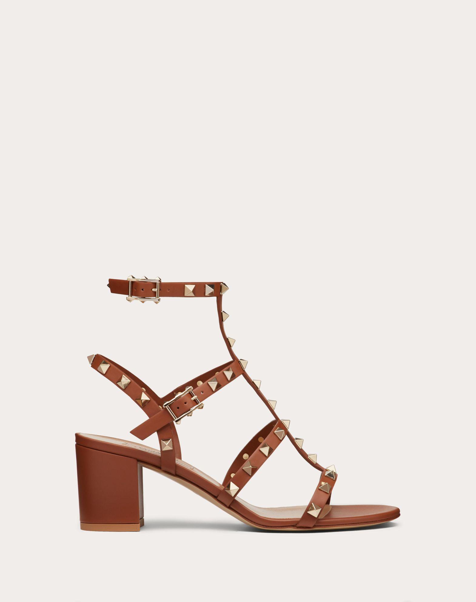 Rockstud Calfskin Ankle Strap Sandal 60 Mm Product Image