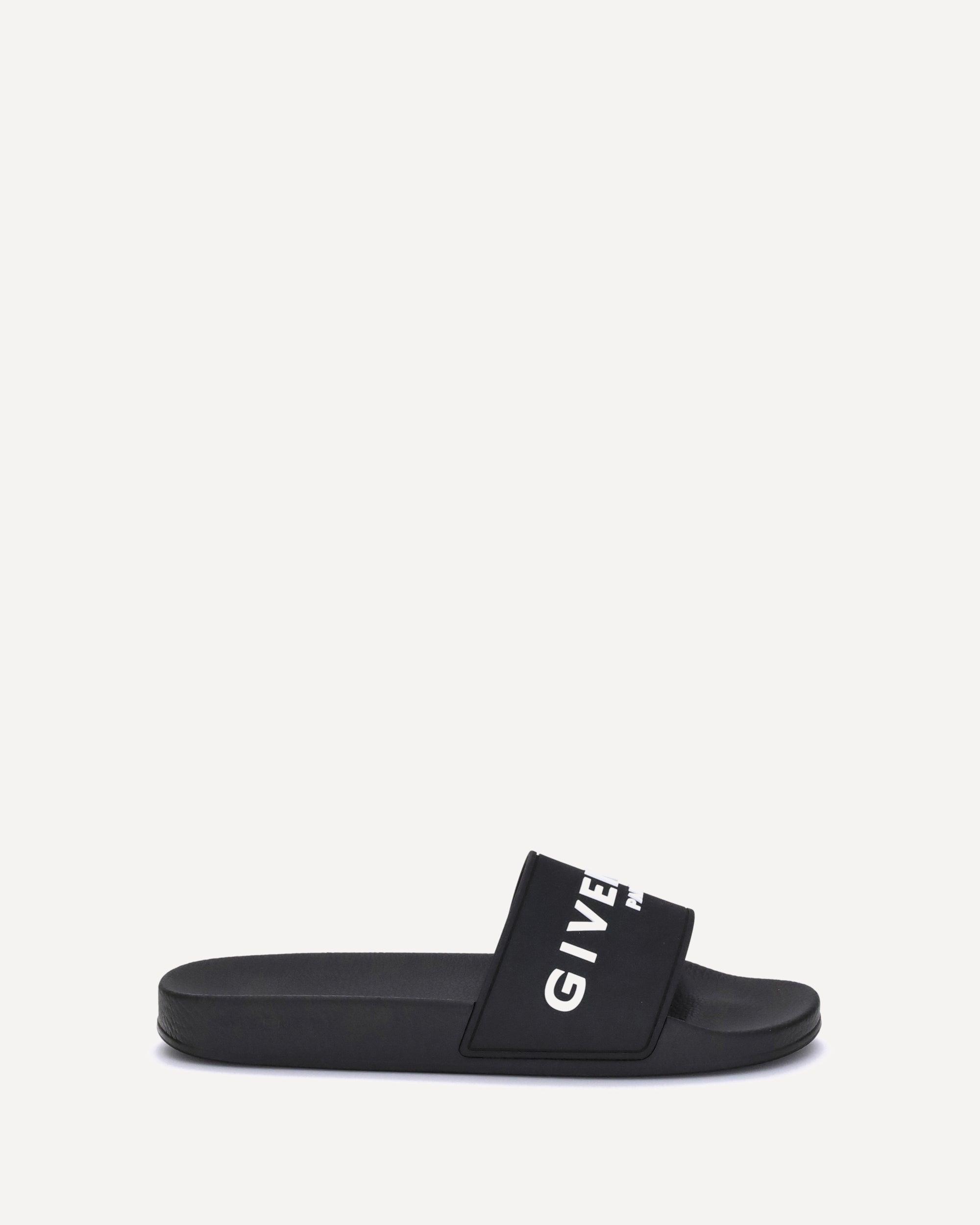 Black Logo-Print Pool Slides Product Image