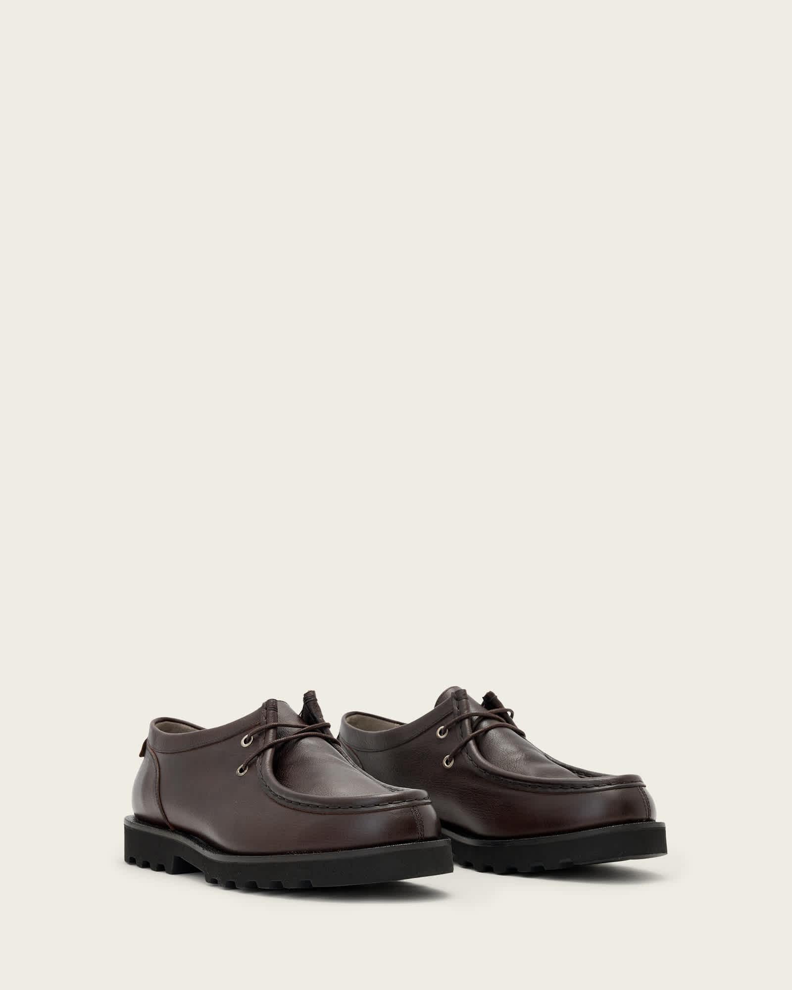 Skiff Apron Leather Shoes OXBLOOD RED | ALLSAINTS US Product Image
