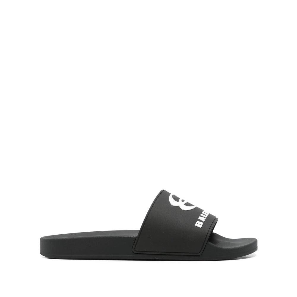 BALENCIAGA Rubber Slide Sandals For The Pool Men In Black White Product Image