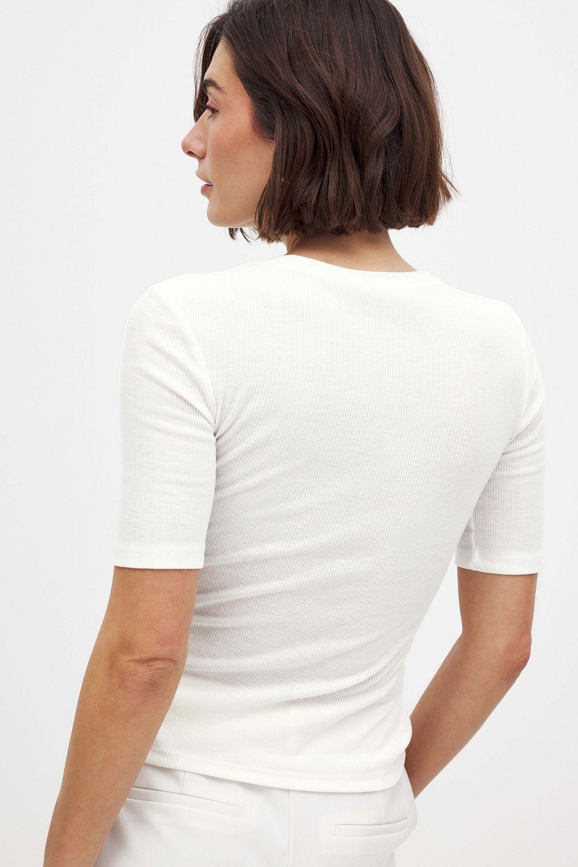 Round Neck Ribbed Top Product Image