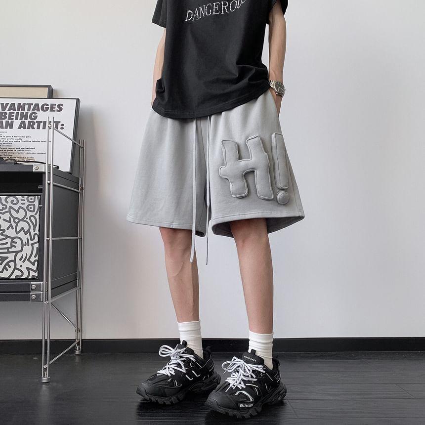 Mid Rise Plain Lettering Shorts Product Image