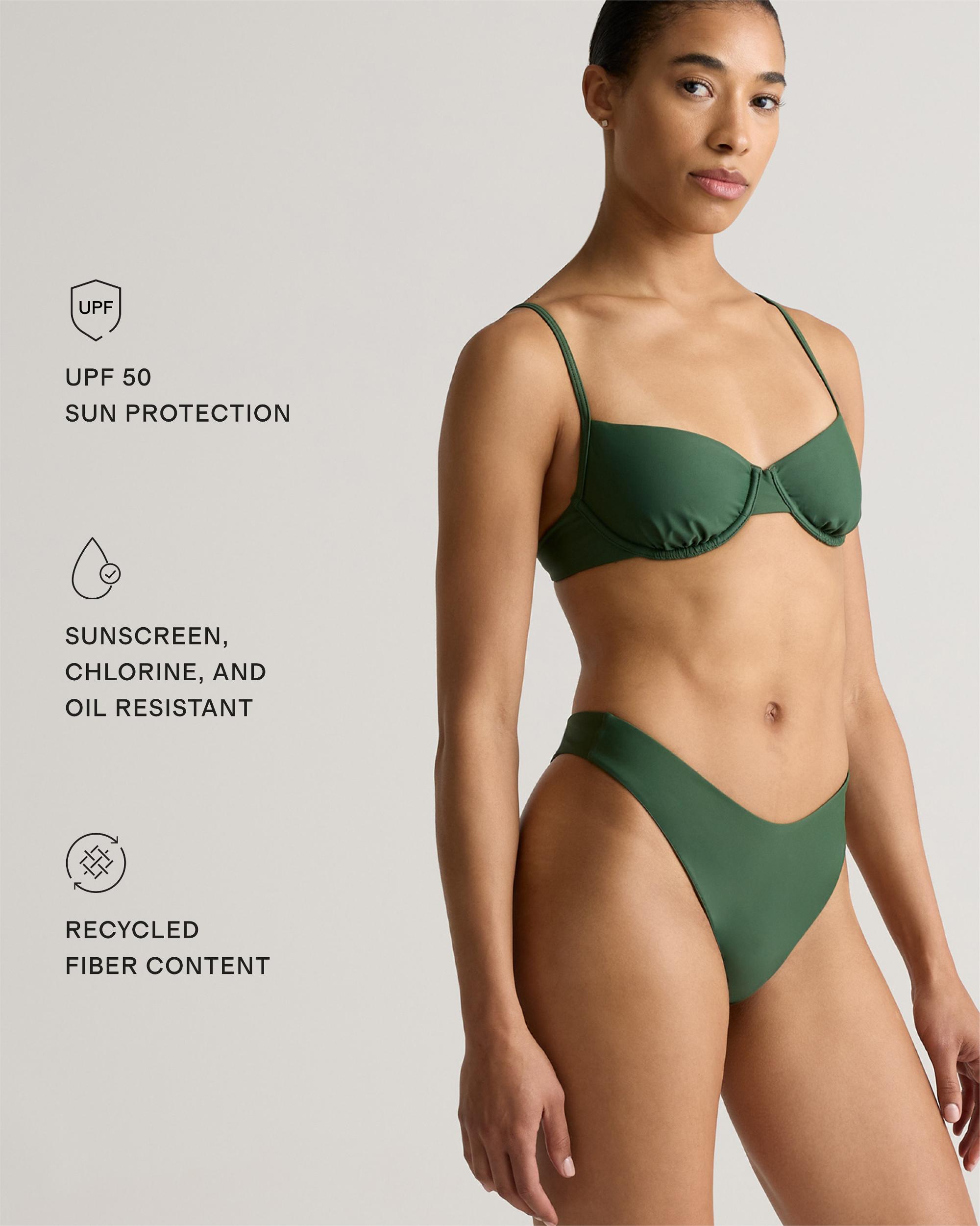 Quince | Women's Italian Demi Bikini Top 78% Recycled Polyamide, 22% Spandex Product Image