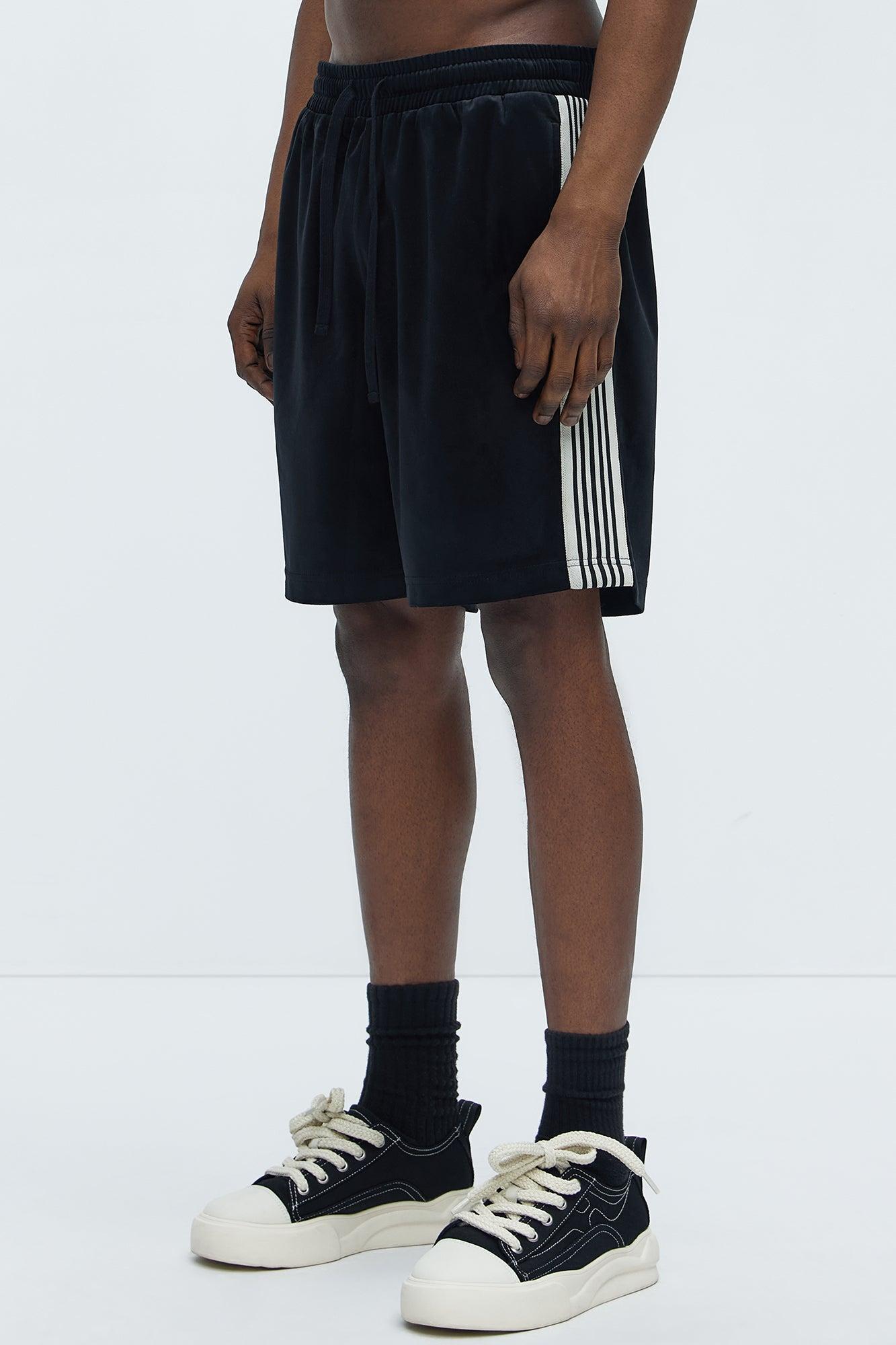 Like You Do Velour Relaxed Shorts - Black Product Image