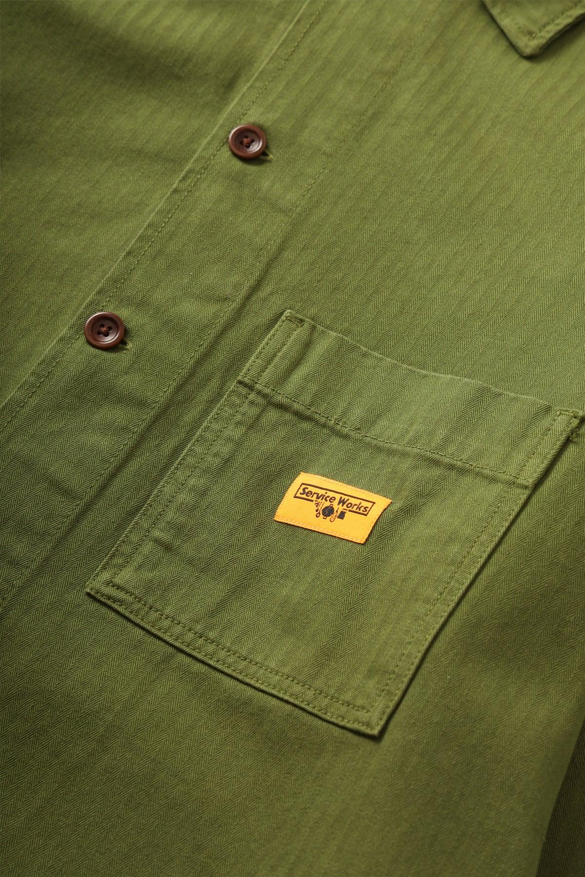 Herringbone Front Of House Jacket - Pesto Product Image