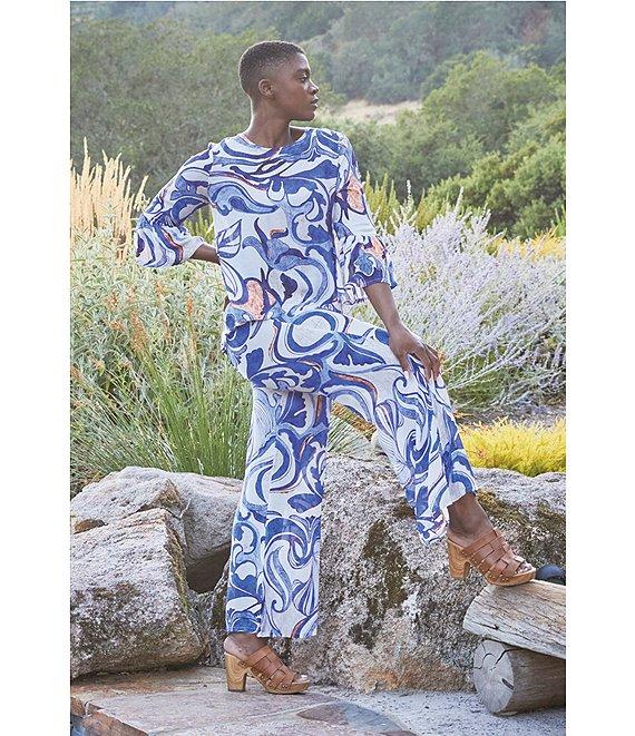 Bryn Walker Osca Printed Elastic Waist Wide Leg Pull-On Pants Product Image