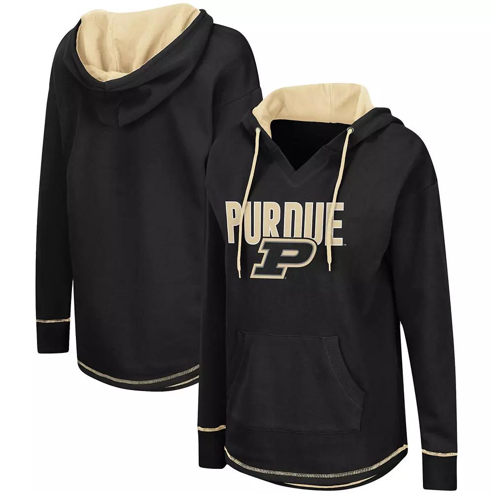 Women's Colosseum Black Purdue Boilermakers Tunic Pullover Hoodie, Size: Small Product Image