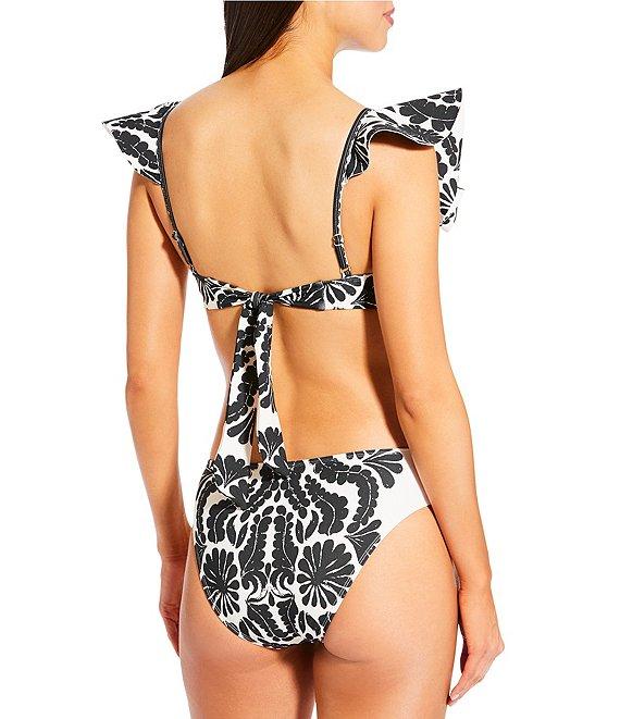 Antonio Melani Talavera Bonded Ruffle V-Neck Bralette Swim Top Product Image