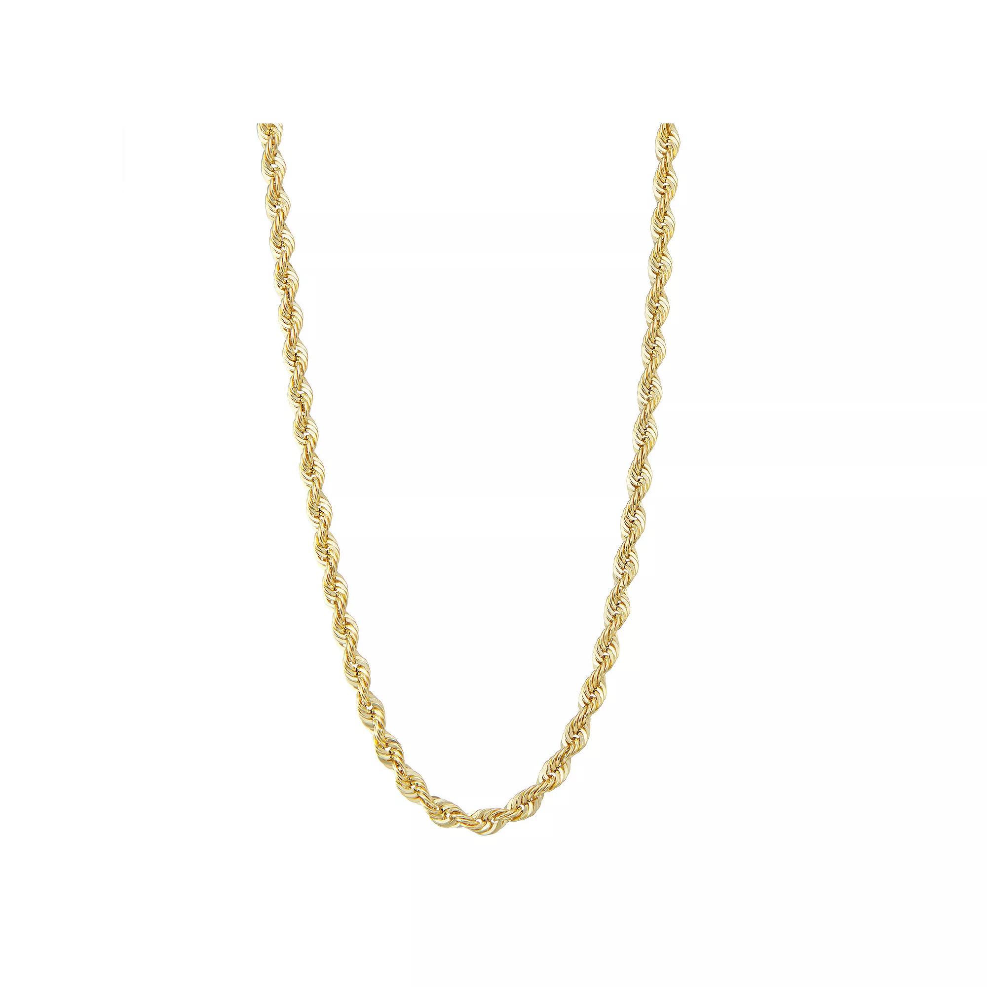 Jordan Blue Mens 10k Gold Rope Chain Necklace Product Image