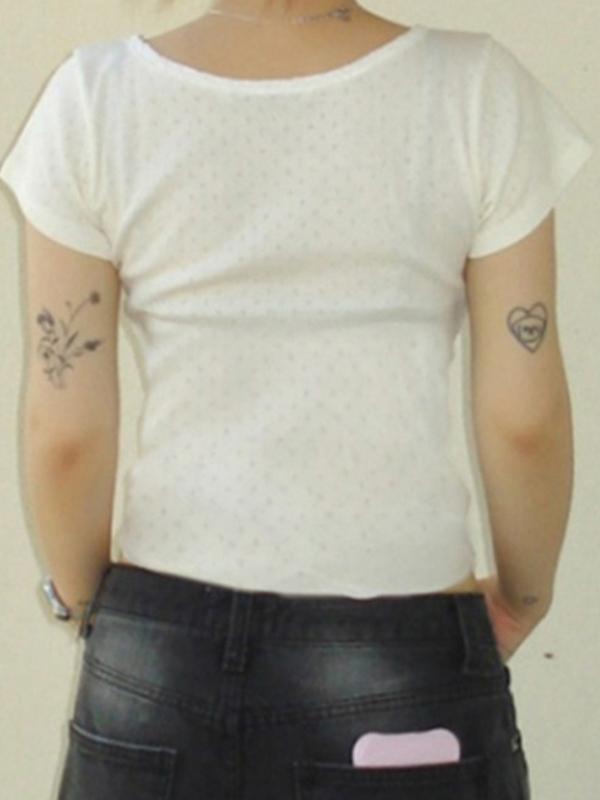 Lace Short Sleeve Tee Product Image