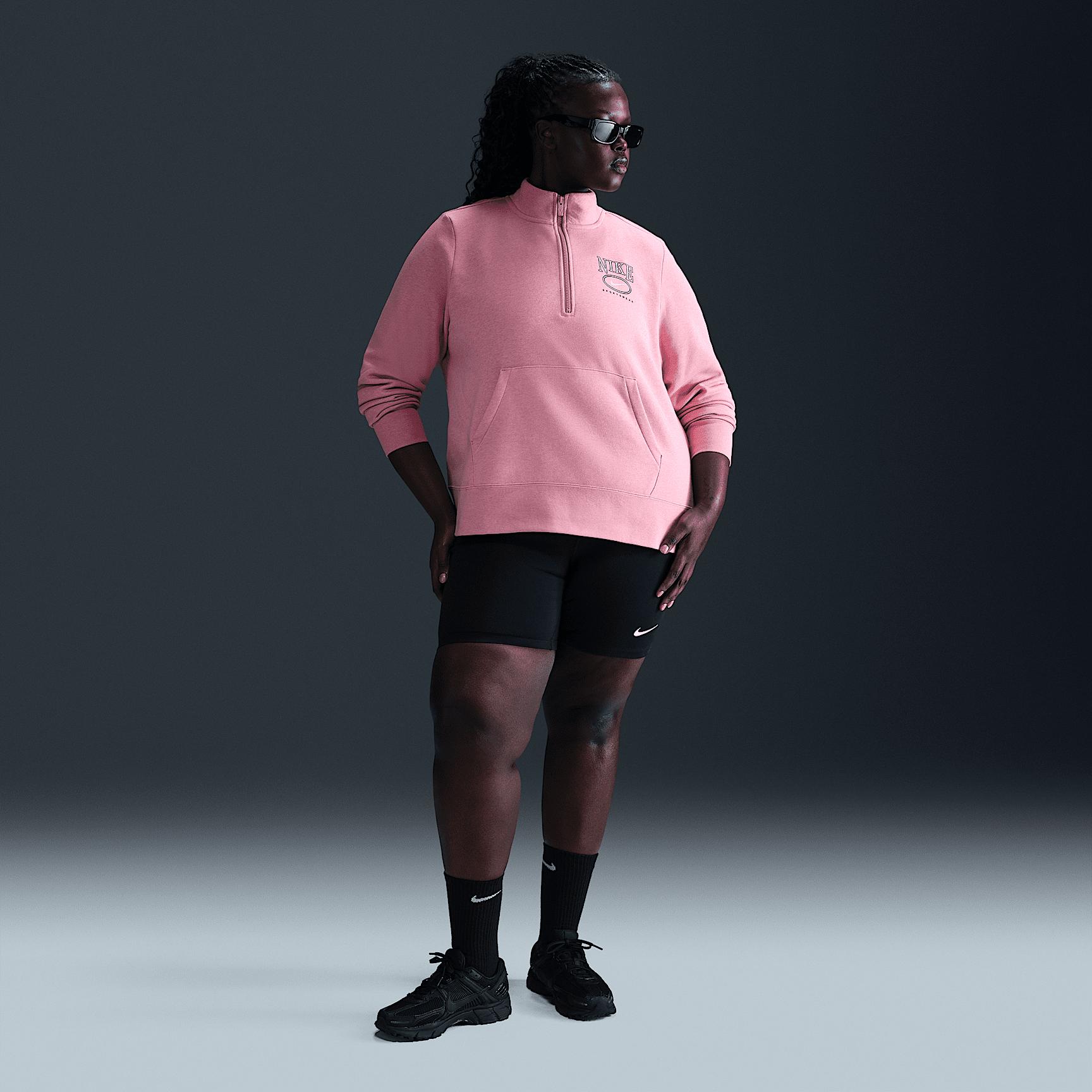 Nike Sportswear Club Fleece Women's Mock-Neck 1/2-Zip Graphic Top (Plus Size) Product Image