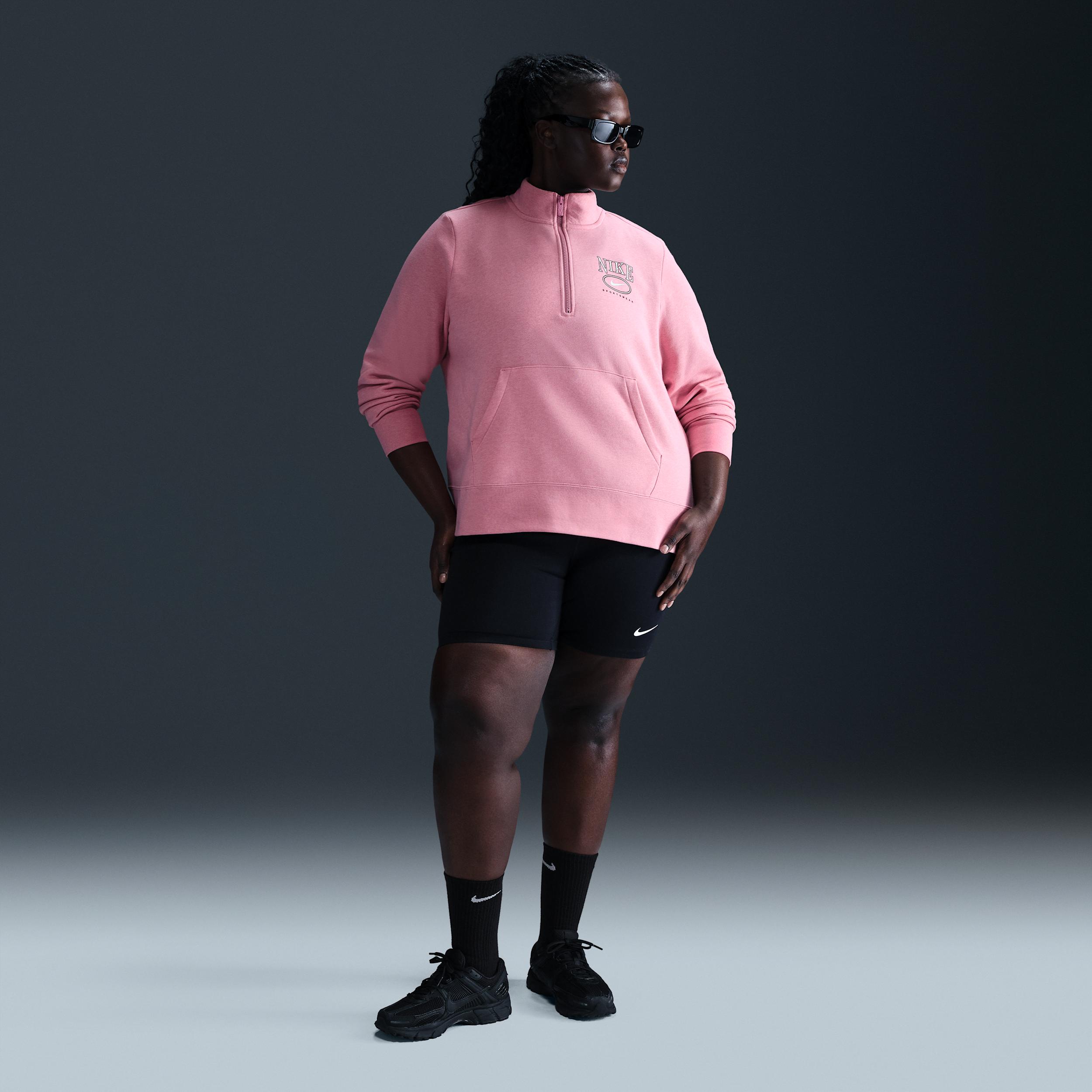 Nike Sportswear Club Fleece Women's Mock-Neck 1/2-Zip Graphic Top (Plus Size) Product Image