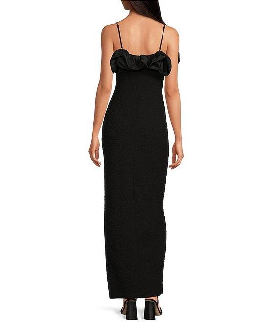 Belle by Badgley Mischka Melody Taffeta Embossed Jacquard Off-the-Shoulder Dress Product Image