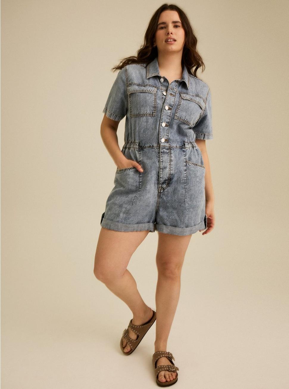Denim Boiler Romper Product Image