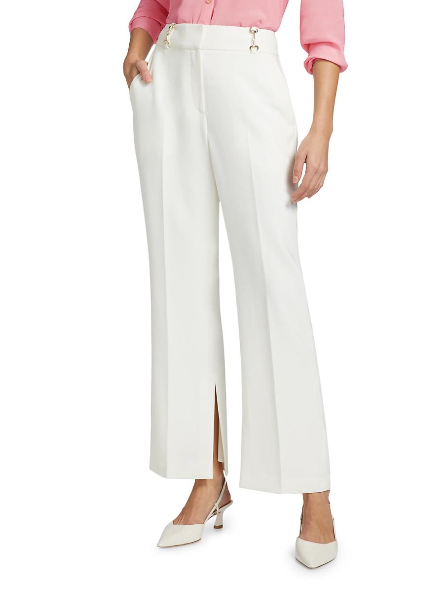 Womens Paisleigh Horsebit Stretch Straight-Leg Trousers Product Image